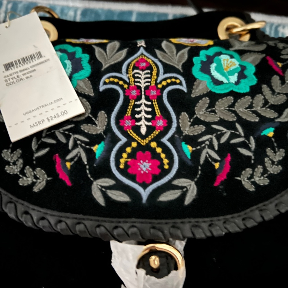 UGG Black Embroidered Handbag